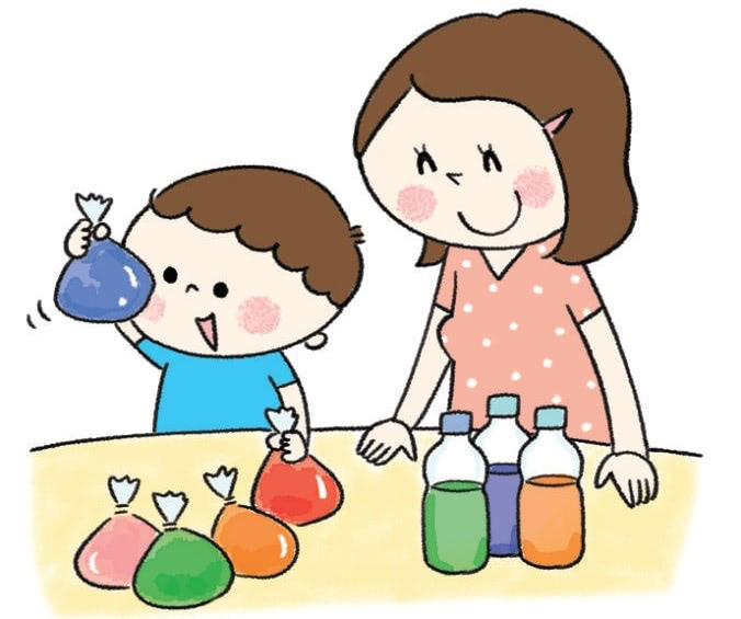 色水遊び　2歳