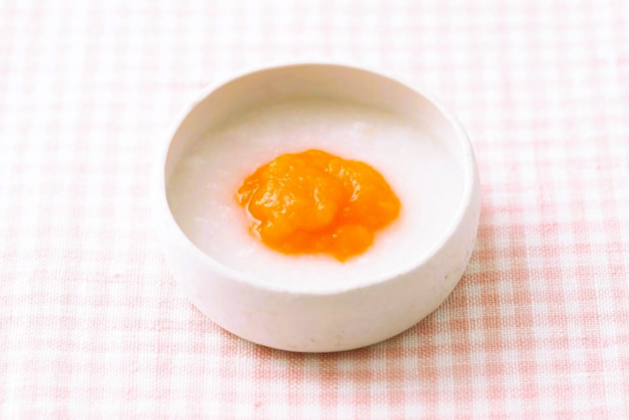 いちばんラクなおかゆ＆野菜ペーストの作り方【生後5～6ヶ月頃・離乳食初期】