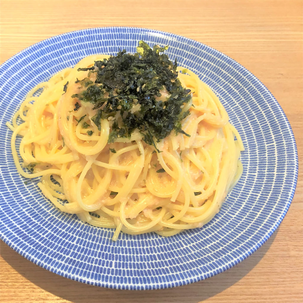 めんつゆ明太パスタ