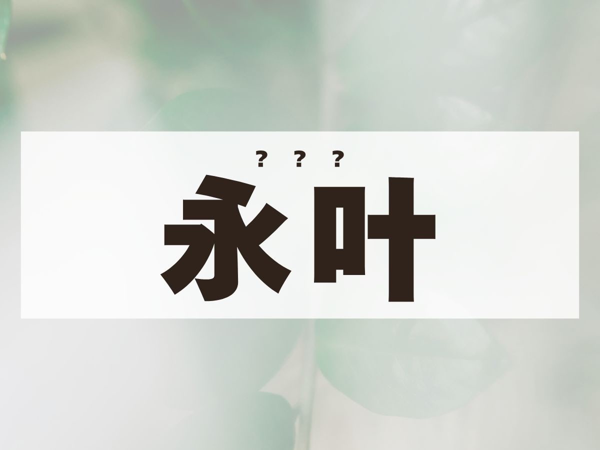 「永叶」ちゃん。この名前、何て読む？