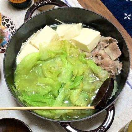 豚バラ　レタス　鍋