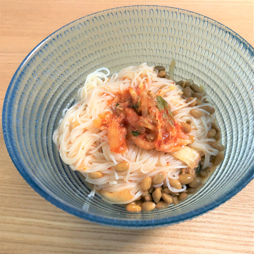 キムチ納豆そうめん