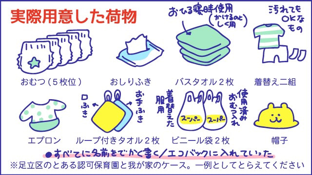 ならし保育 持ち物