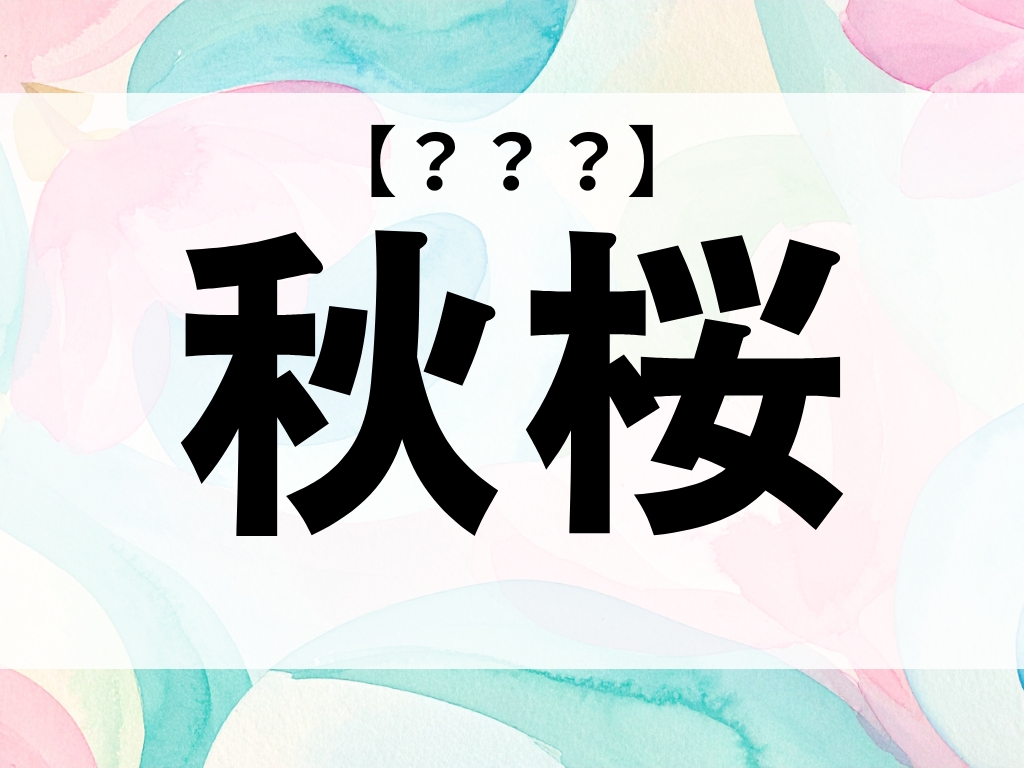 「秋桜」くん、なんて読む？「こすもす」ではありません【お名前クイズ】