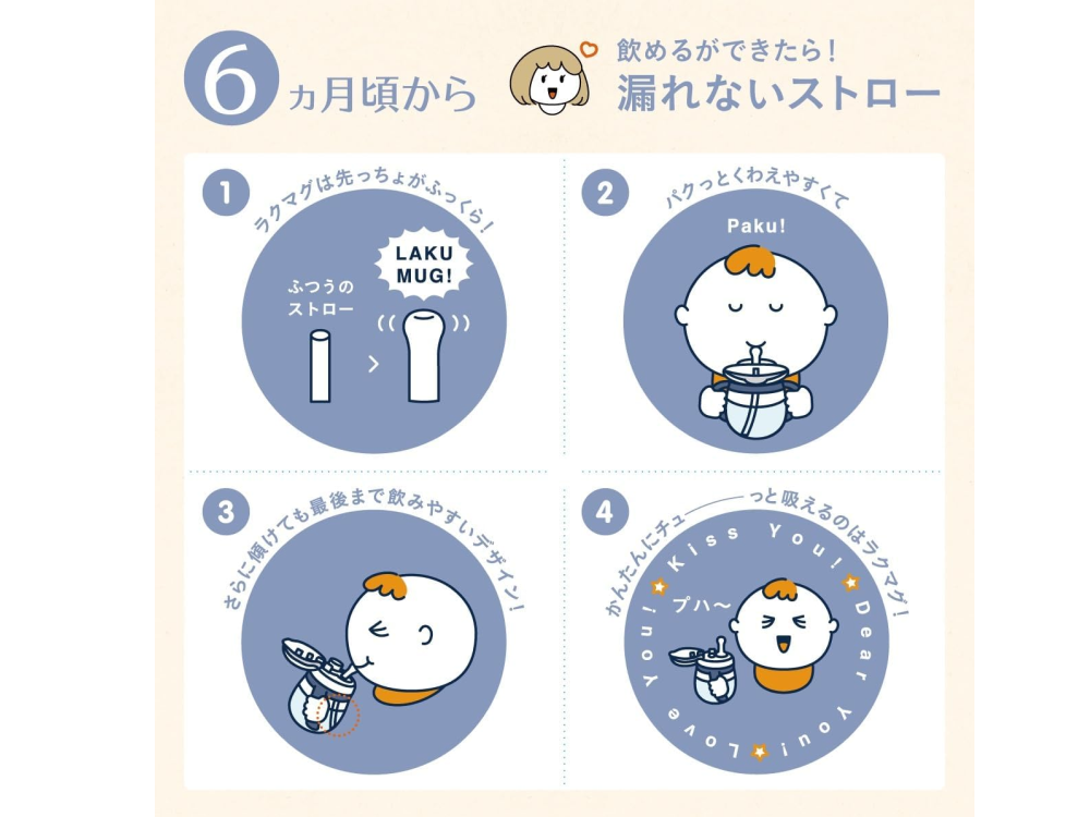 【Combi】ラクマグ漏れないストロー 340ml