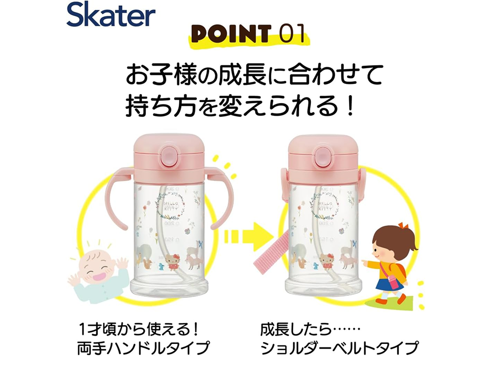 【skater】ストローマグ 2WAYタイプ370ml