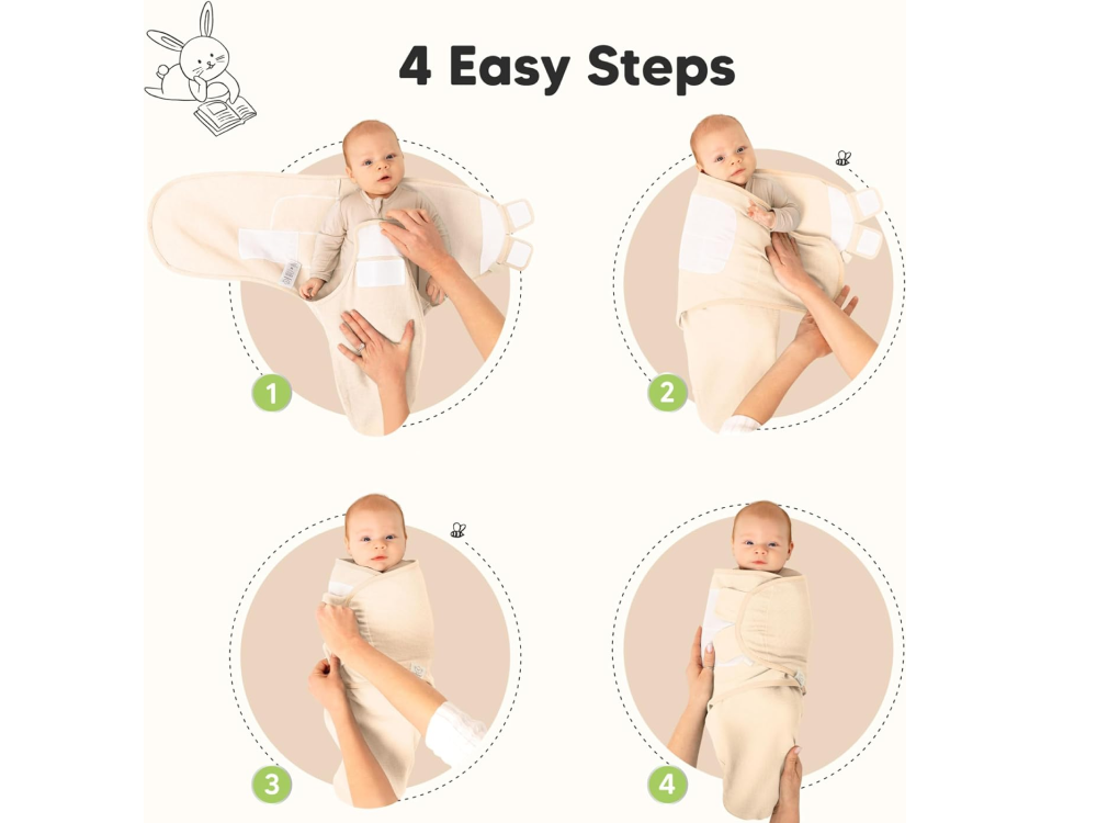 KeaBabies Soothe Wren オーガニックおくるみ 3枚セット