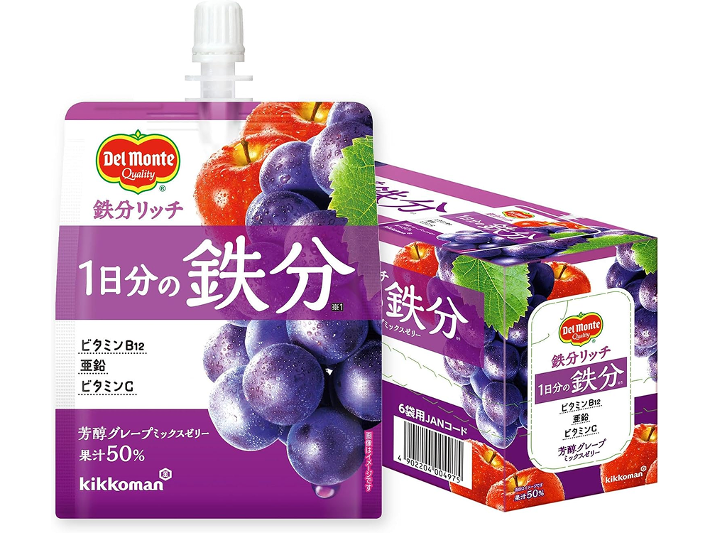 【デルモンテ】鉄分リッチ 芳醇グレープミックスゼリー