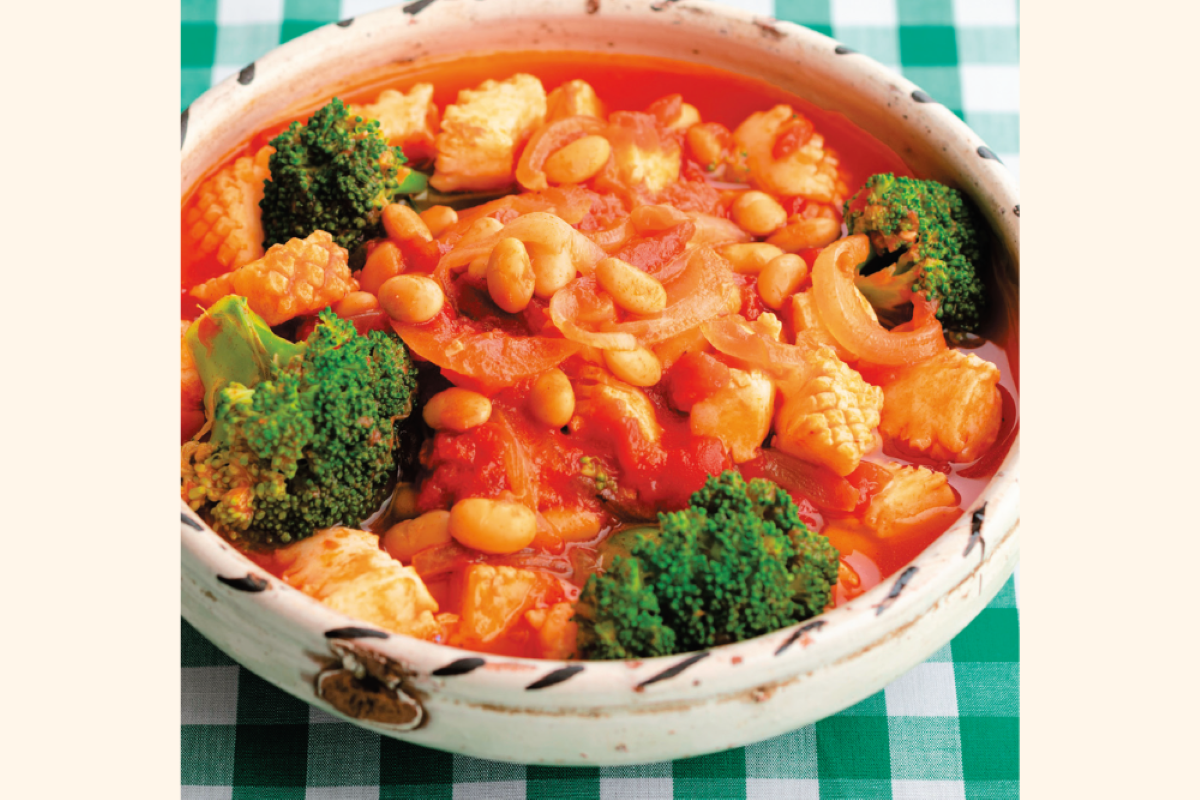 【腸活レシピ】いかのうまみがスープに溶け込む！〈いかと大豆のトマト煮〉