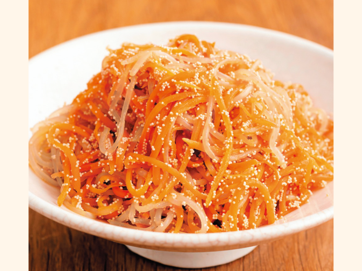 【腸活レシピ】プチプチたらこ＆しらたきの弾力で食べ応えアリ〈にんじんとしらたきのたらこいため〉